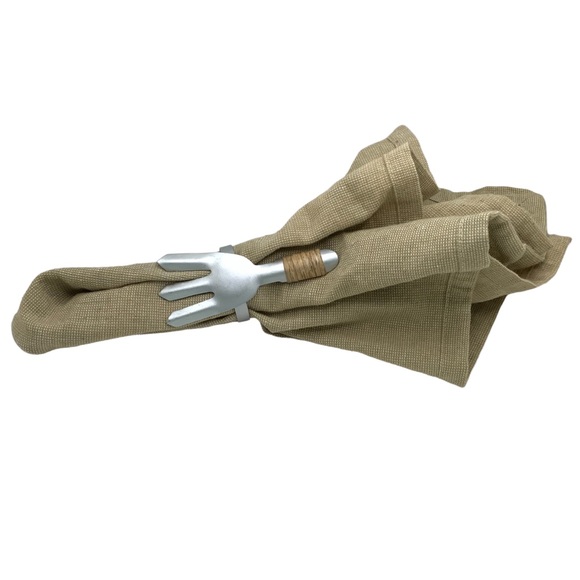 Napkin rings for Gardner silver wood twine set of 6 - Picture 2 of 5